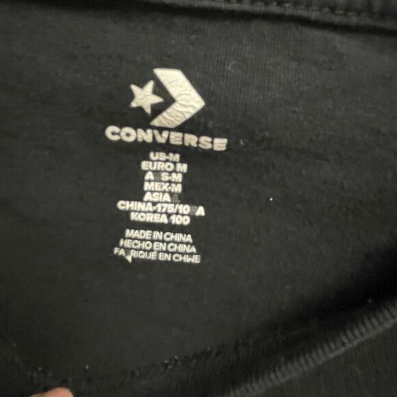 Converse Size Medium Black Tee Unisex Colorful Logo Graphic Short Sleeve - Picture 3 of 3